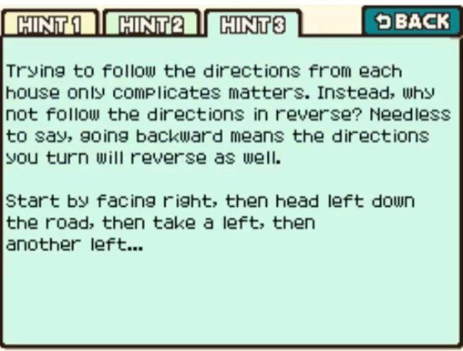 Professor Layton and the Curious Village puzzle 004 - Where’s My House? Hint 3