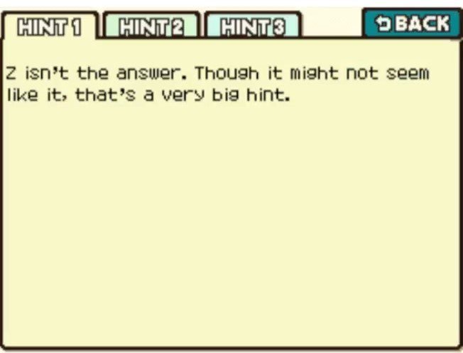 Professor Layton and the Curious Village Puzzle 010 - Alphabet Hint 1