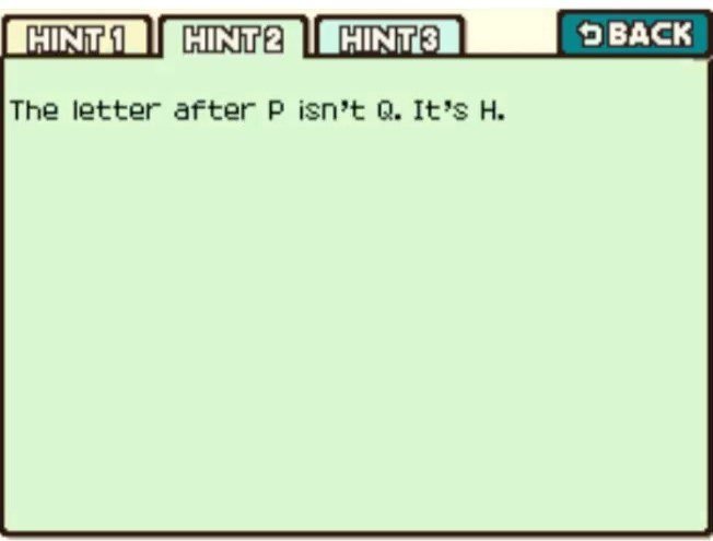 Professor Layton and the Curious Village Puzzle 010 - Alphabet Hint 2
