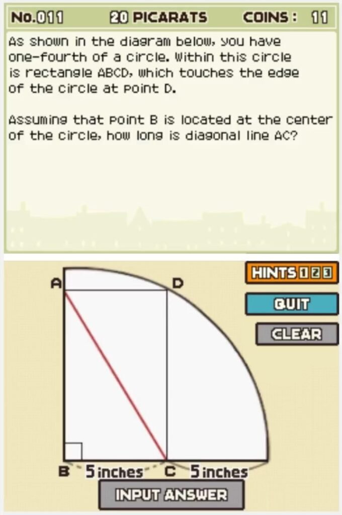 Professor Layton and the Curious Village puzzle 011 - Arc and Line Description
