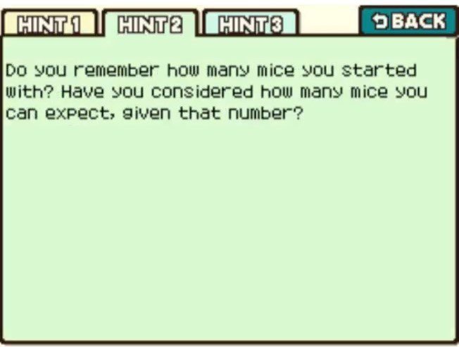 Professor Layton and the Curious Village puzzle 036 - Too Many Mice Hint 2