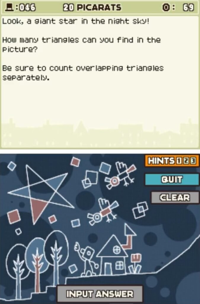 Professor Layton and the Curious Village Puzzle 046 - Star in the Sky Description