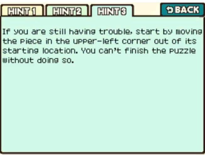 Professor Layton and the Curious Village puzzle 107 - A Worm's Dream Hint 3