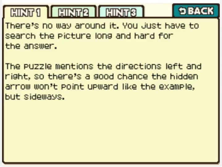 Professor Layton and the Curious Village Puzzle 089 - Which Way? Hint 1