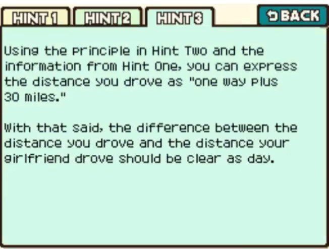 Professor Layton and the Curious Village Puzzle 85 (US) - Weekend Getaway Hint 3